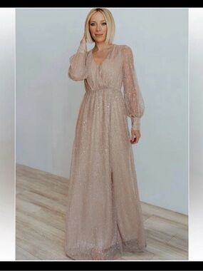 Baltic Born Champagne Sparkle Maxi Wrap Dress